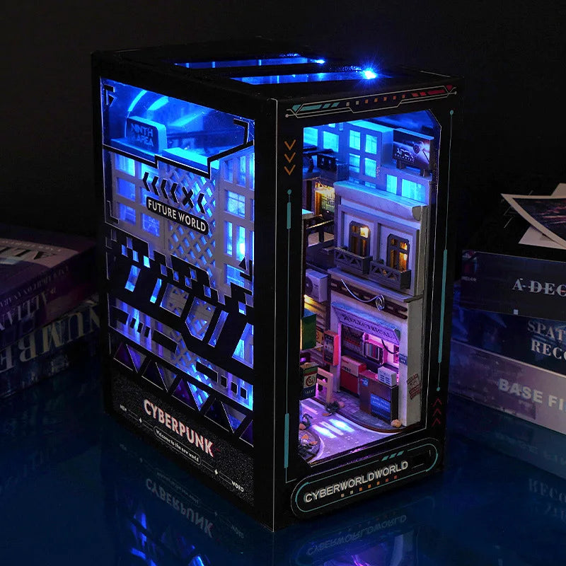 Cyberpunk DIY Book Nook Model Kit for Creative Room