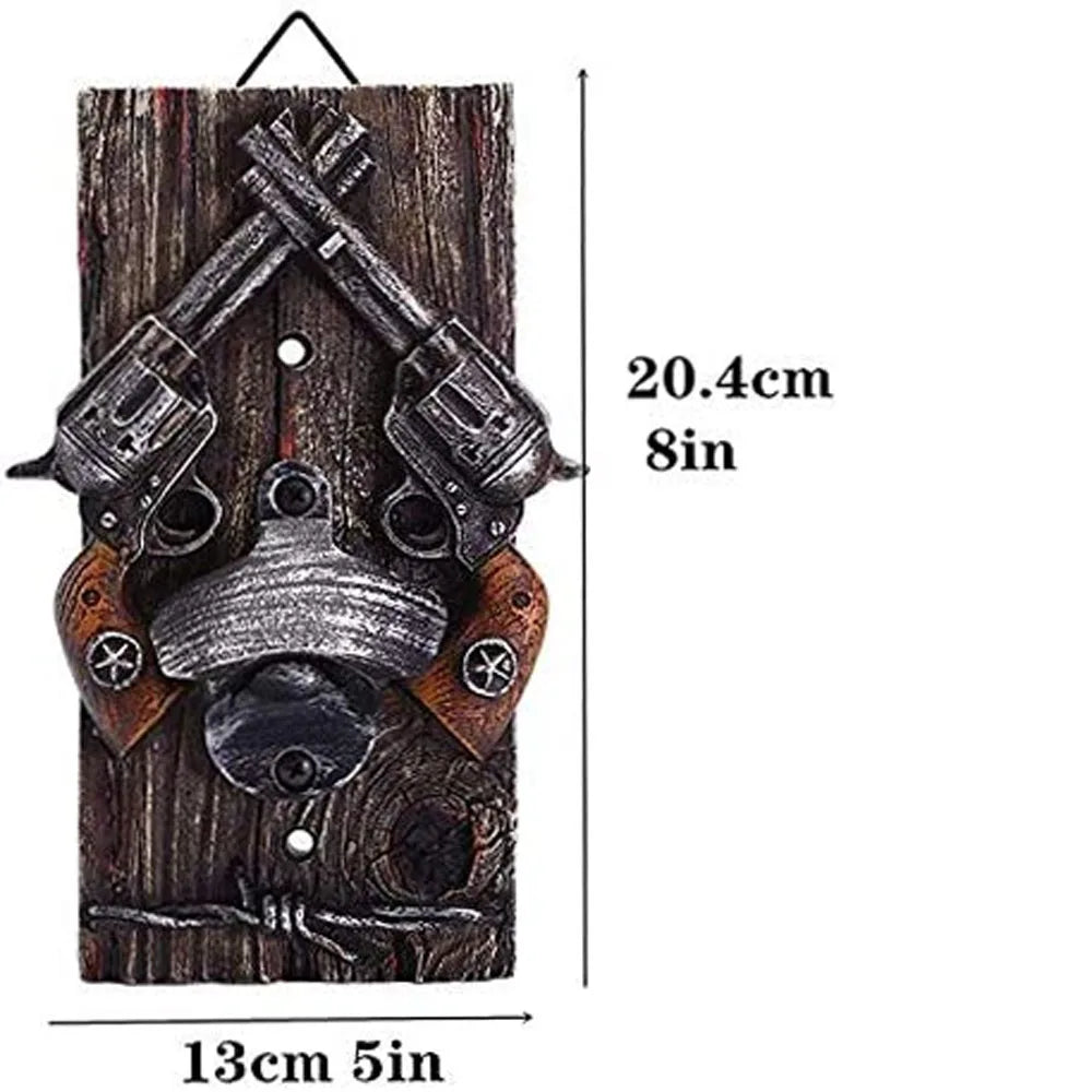 Wall Mounted Bottle Opener Classic Cowboy Style