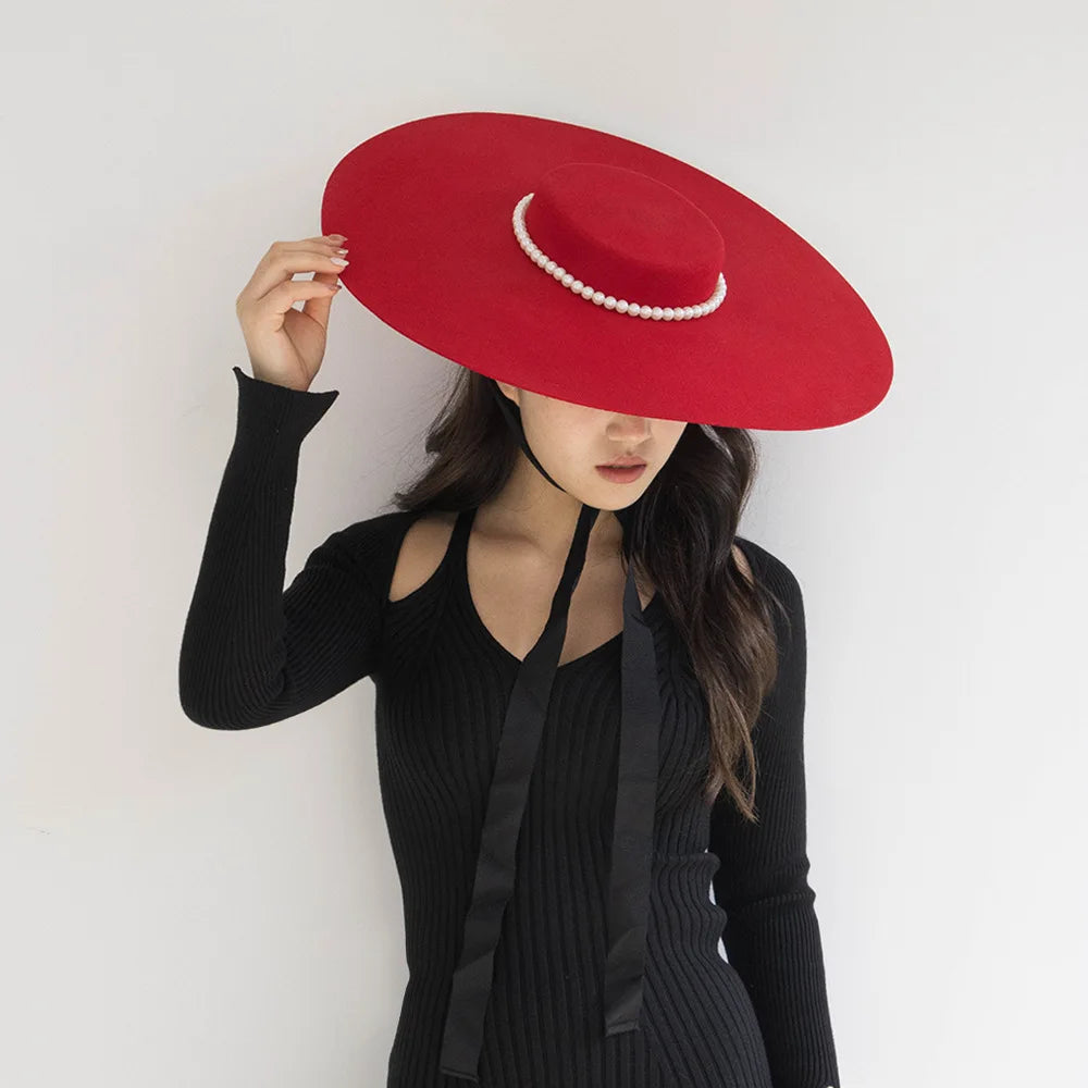 Wide Brim Wool Fedora — 15cm Brim · 9 Styles