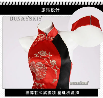 Ada Wong Evil Cheongsam Cosplay Costume Set