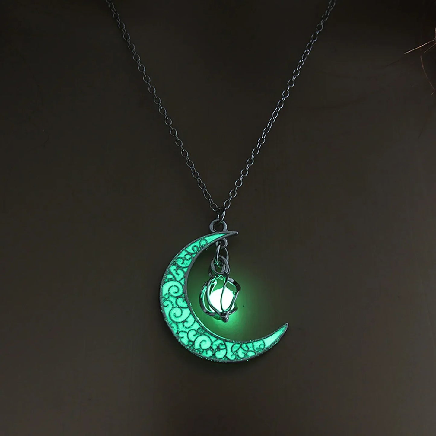 GlowMoon Choker: Luminous Pendant for Teens & Women