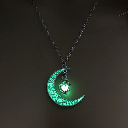GlowMoon Choker: Luminous Pendant for Teens & Women