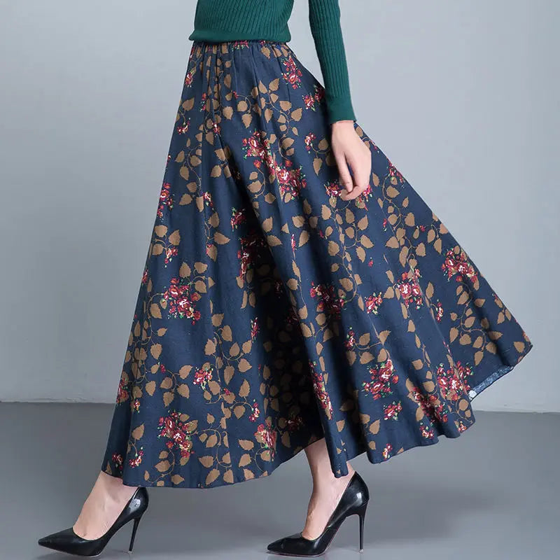 Elegant Shirring Maxi Pleated Skirts