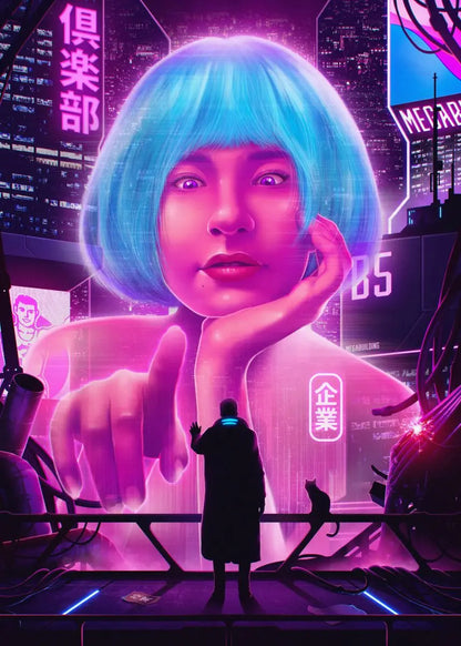 Neon Dreams: Urban Nightscape Canvas Art