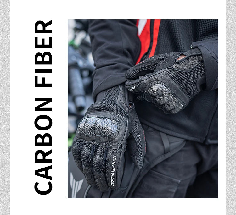 Star Field Knight Carbon Fiber Summer Bike Gloves