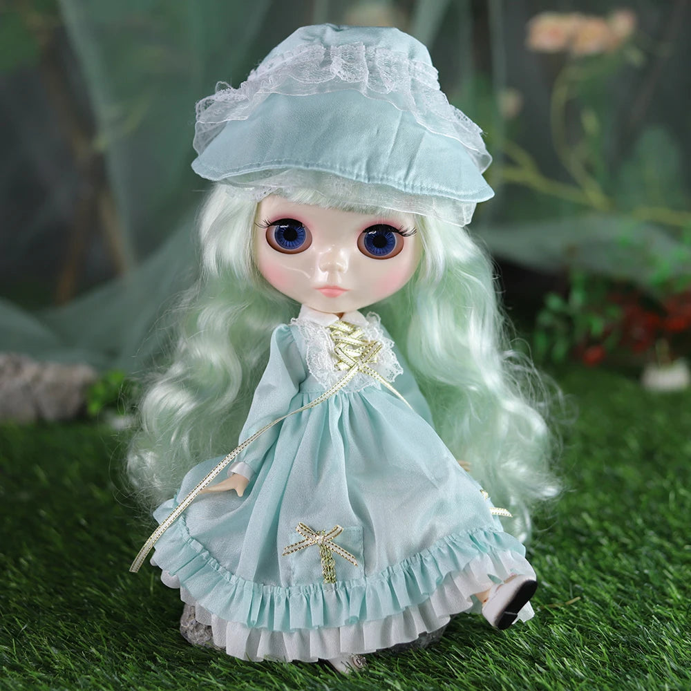 Blyth doll 1/6 Joint Body 30cm white skin casual dress