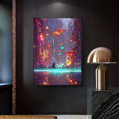 Cyberpunk Tone Landscape Poster