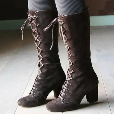 Casual Riding Boots Winter Lace Up