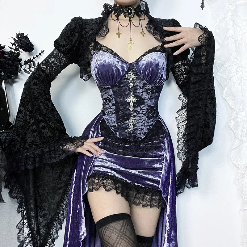 Goth Dark Gorgeous Victoria Gothic Velvet A-line Dresses