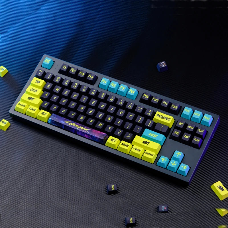 Cyberpunk Theme Keycaps 129 Keys Cherry Profile