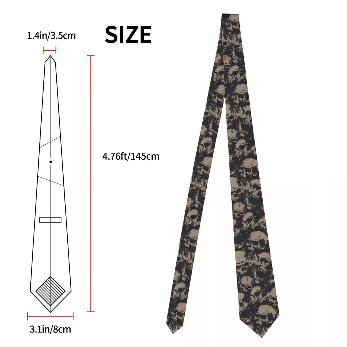 Grunge Pattern With Skulls Rock Neckties