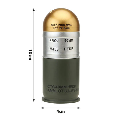 Shell Storage Box M433 HEDP 40mm Cartridge Dummy Grenade Model Collection Toy Mini Storage Case