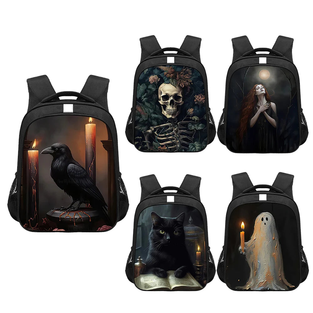 Victoria Crow Witch Ghost Print Backpack