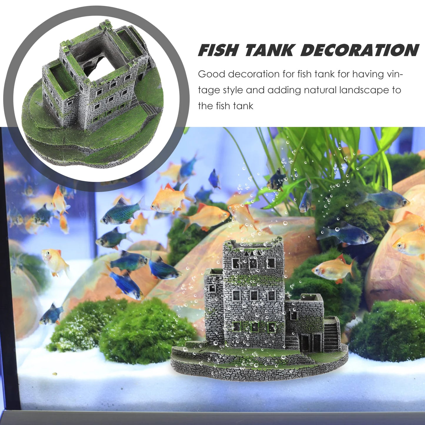 Fish Tank Landscaping Castle Decorative