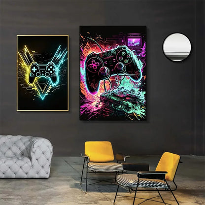 Neon Game Canvas Paintings Game