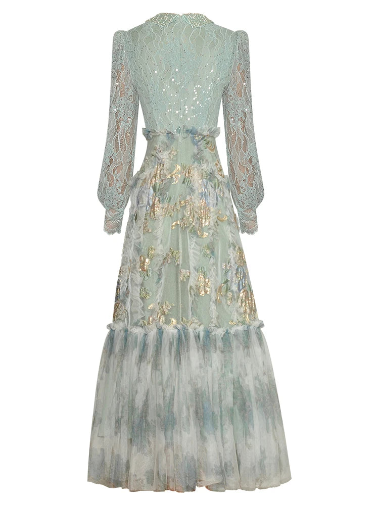 Product Name: Seasixiang Vintage Glam Long Dress