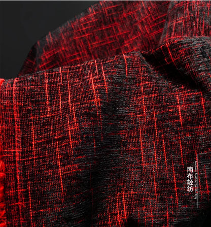 “Rich Red Velvet Textured Apparel Fabric for DIY”