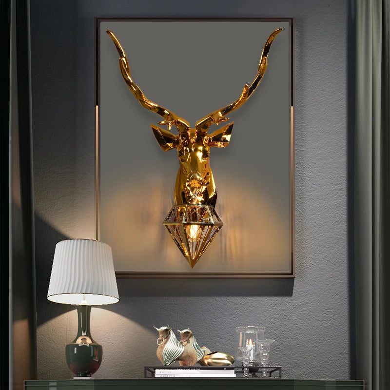 decoration lighting village silver gold Buckhorn wall light