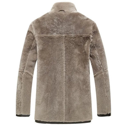 Genuine Leather Sheepskin Coats Thick Hooded