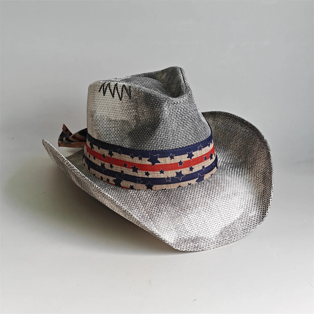 Western Cowboy Hat — Unisex Straw Wide Brim