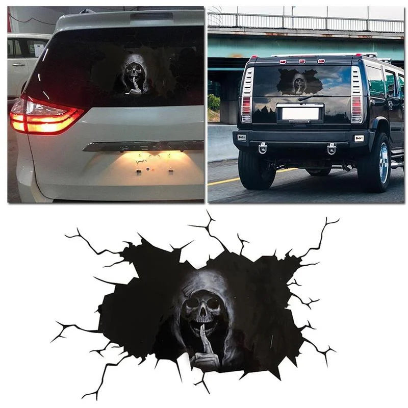 Skull Sticker Car Rear Windshield Horror Silent Atmosphere