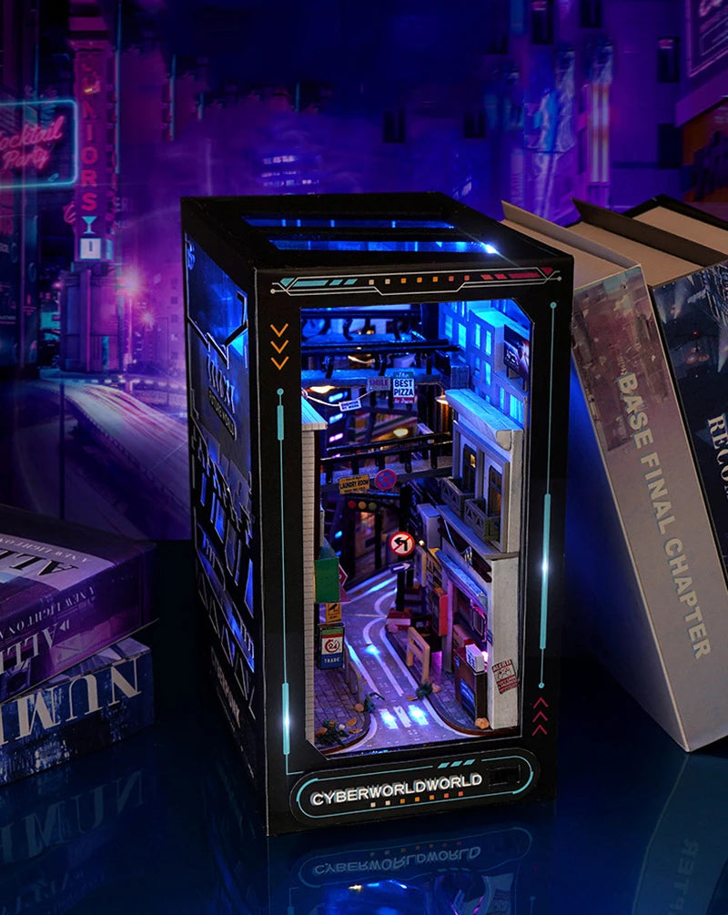 Cyberpunk DIY Book Nook Model Kit for Creative Room