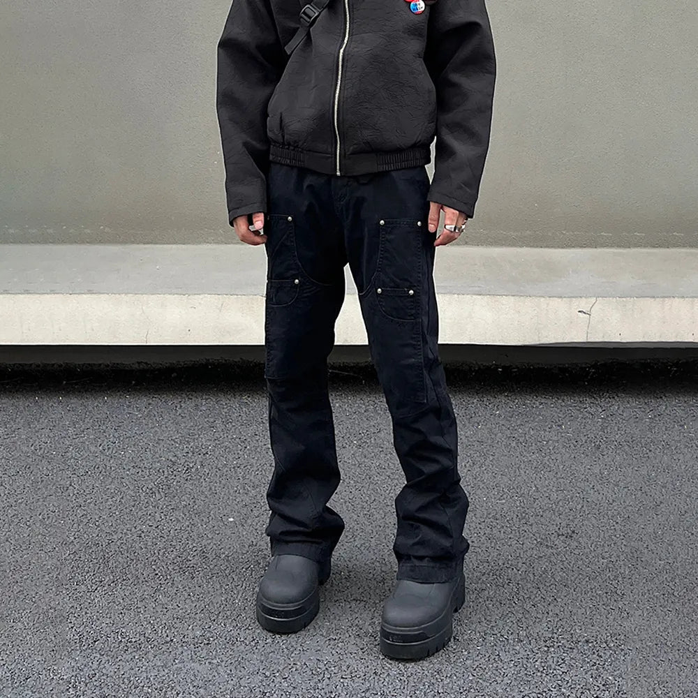 Black Cargo Pants Men Streetwear