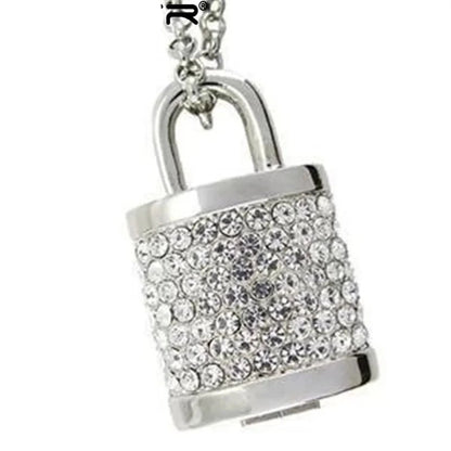 creative  crystal diamond necklace pen drive gift