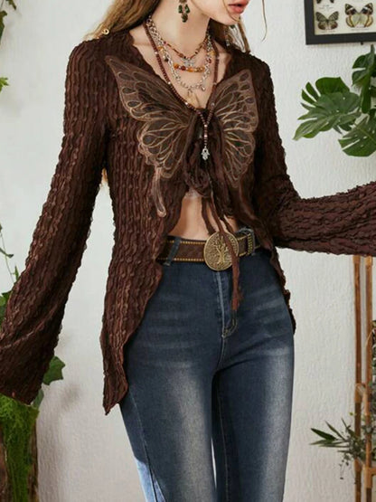 T-shirt Cardigan Grunge Butterfly