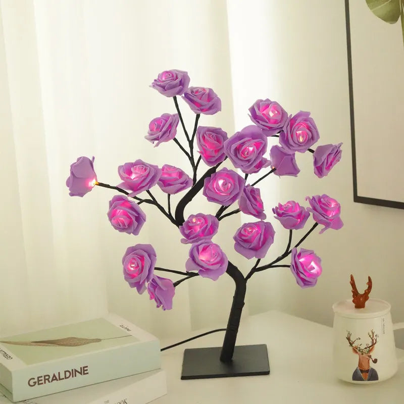 Rose Flower Tree Lights Decoration Gift