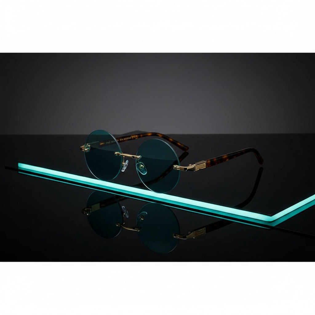 Rimless Round Sunglasses