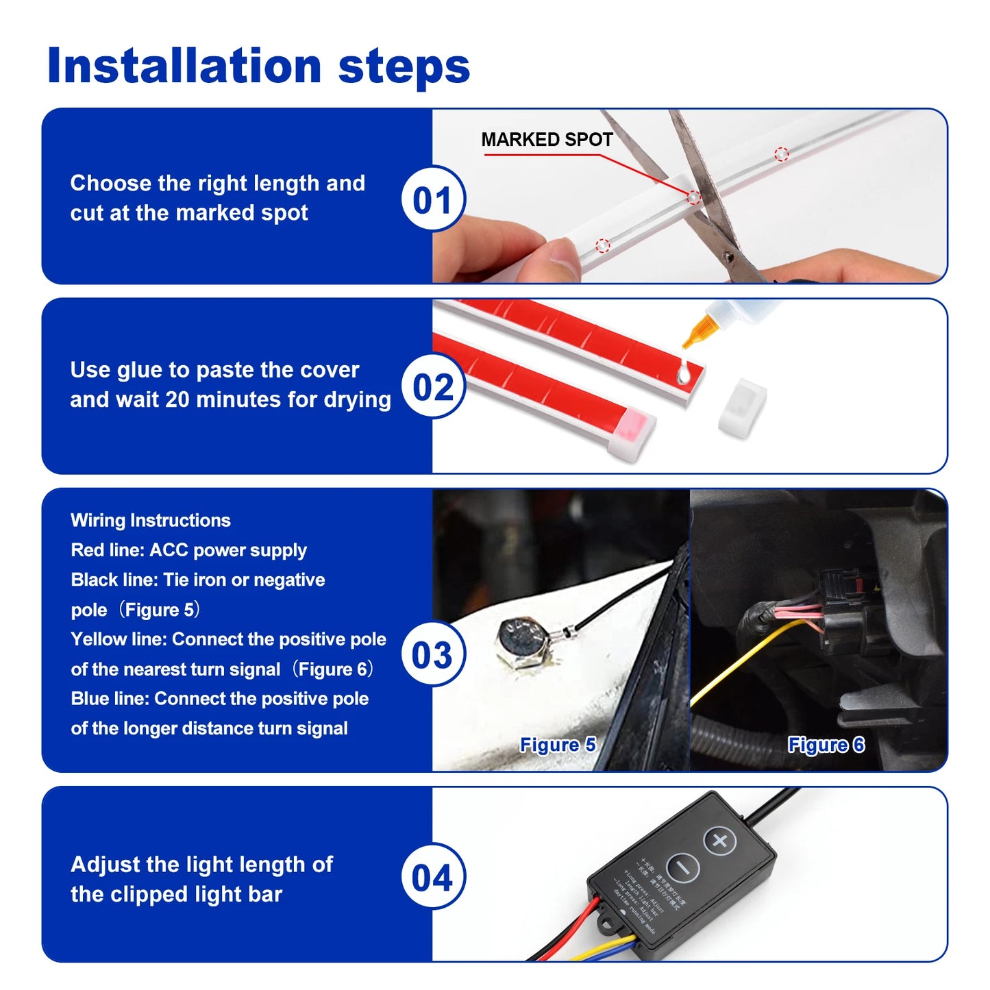 Dynamic Daytime Running Light Start Scan Waterproof Flexible