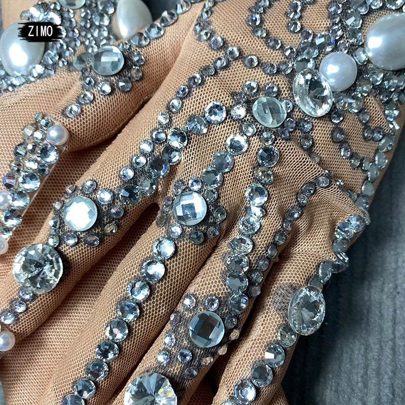 fashion gloves crystal designer rhinestone diamond