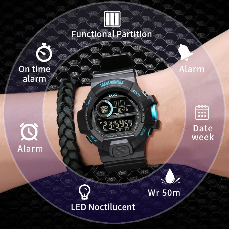 ZGO × Transformers Digital Military Watch — 5ATM Waterproof