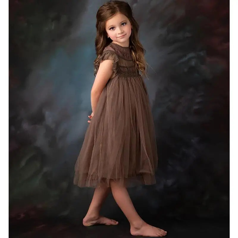 Tulle Lace Sleeveless Princess Flower Girls