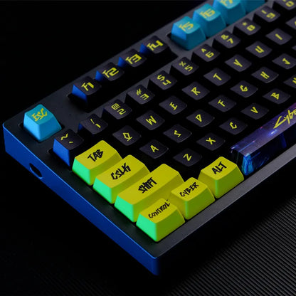 Cyberpunk Theme Keycaps 129 Keys Cherry Profile