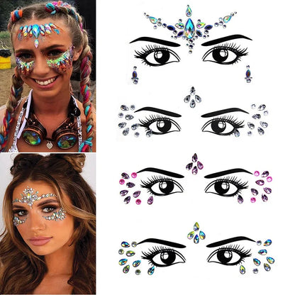 Makeup Glitter on Face Crystals Jewelry Sticker