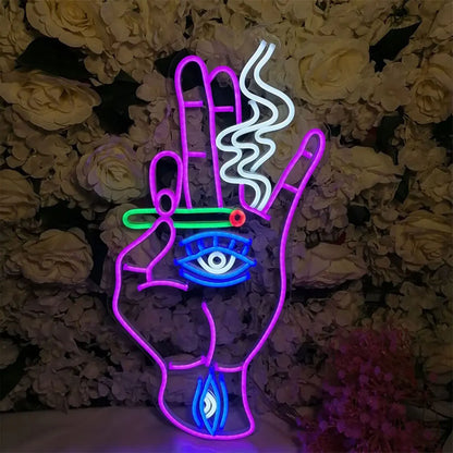 Hand-eye0 LED Neon Sign