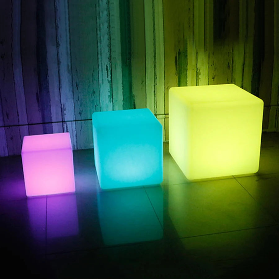 Rechargeable LED Furniture Cube Stool Light