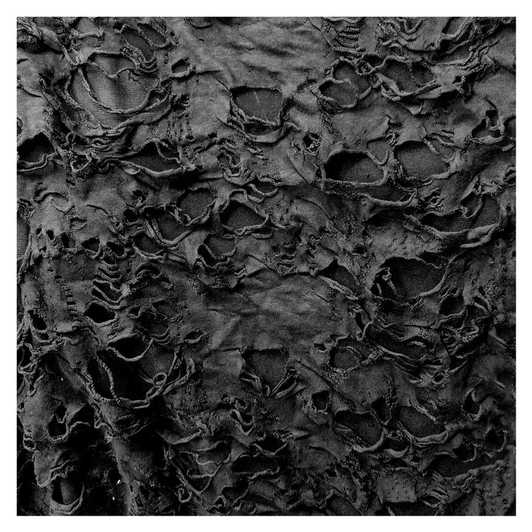 Black Tattered Knit Fabric - Eco-Friendly Textiles