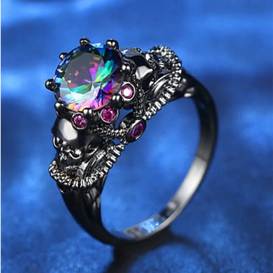 Creative Skull Inlay Colorful Zircon Female Gift