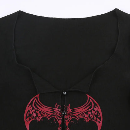 Dark Grunge E-Girl Crop Set – Skull Style