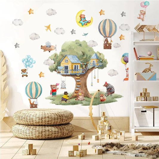 Cute Cartoon Animals Wall Stickers For Kids Rooms