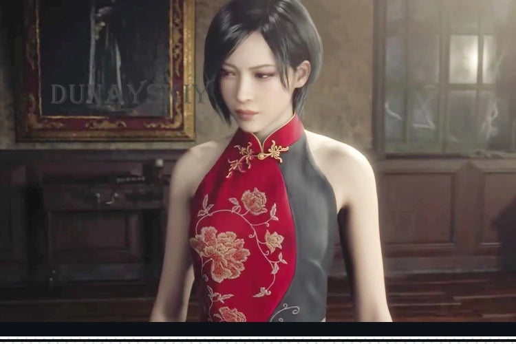 Ada Wong Evil Cheongsam Cosplay Costume Set