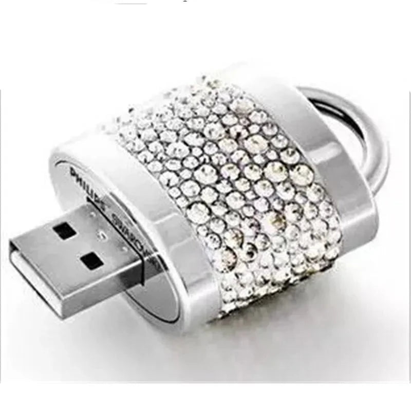 creative  crystal diamond necklace pen drive gift