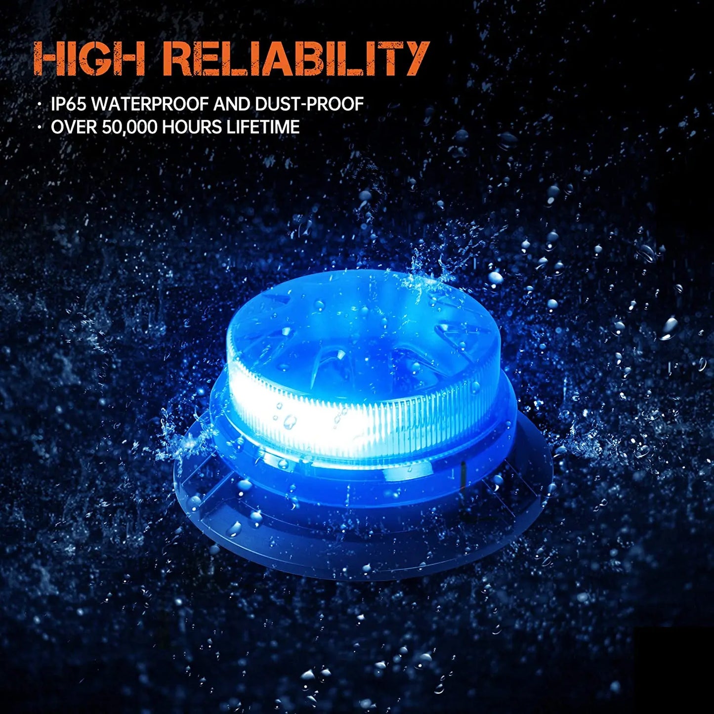 Mini Led Blue Rotating Warning Light With Magnet Amber 8 Modes