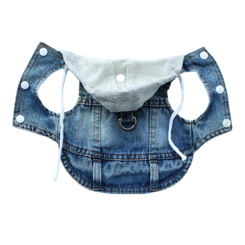 Dog Denim Jacket — Hoodie Harness Coat