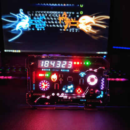 CyberGlow 0.39 RGB Desktop Clock - Handmade Elegance