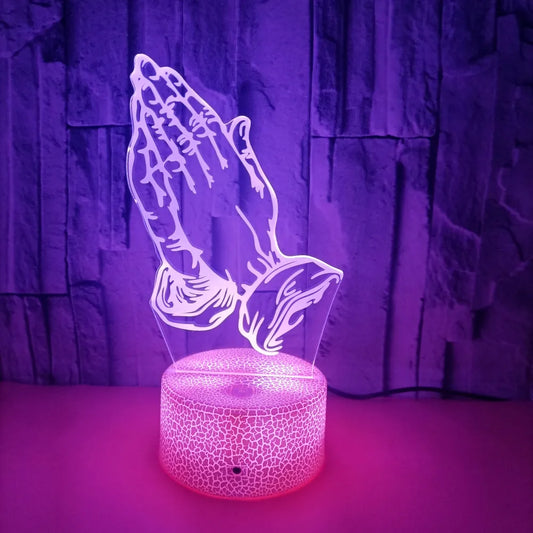 Nighdn Hands Palms Acrylic Night Light for Room