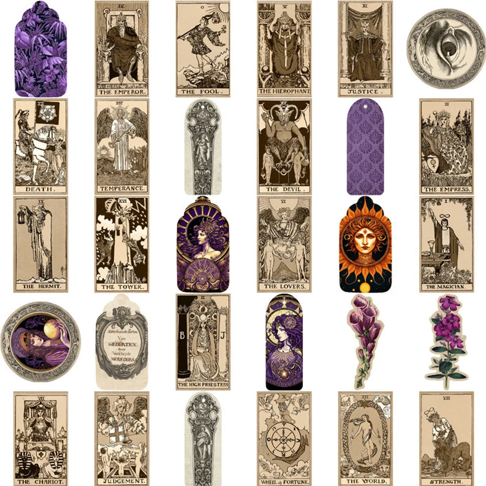 Vintage Magic Witch Tarot Stickers